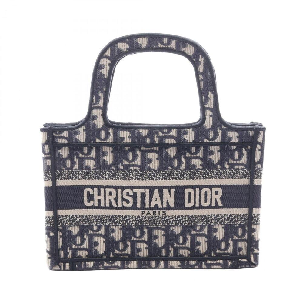 Christian Dior Dior BOOK TOTE Mini Embroidered Tote Bag Handbag Canvas Women'...